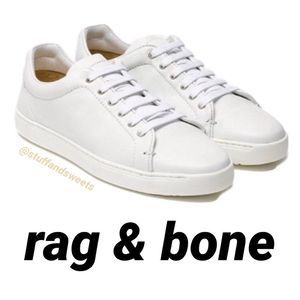 Rag & bone Kent Lace Up White Leather Sneakers size 39